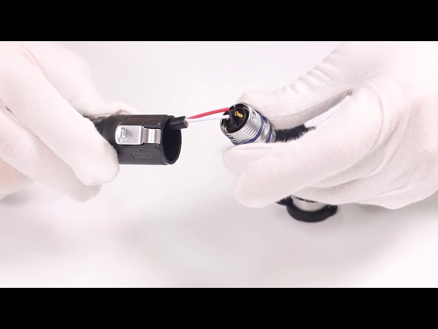 Rápido plástico push pull do conector de alimentação impermeável do Pin do poder 3 do UL - conecte M16