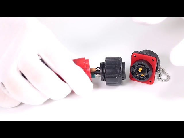 Conector impermeável circular vermelho plástico para iluminar-se, multi conector da tomada da tomada