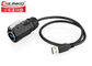 Tomada do Usb do cabo de M24 USB3.0 para o PB rápido IP65 IP67 da transmissão da relação da motocicleta com cabo de 0.5m fornecedor